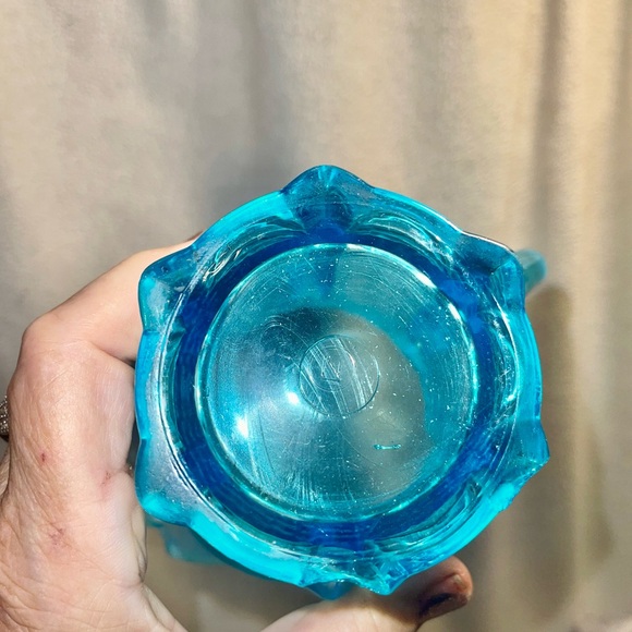 Antique Northwood blue opalescent glass cream and sugar set - Picture 9 of 9